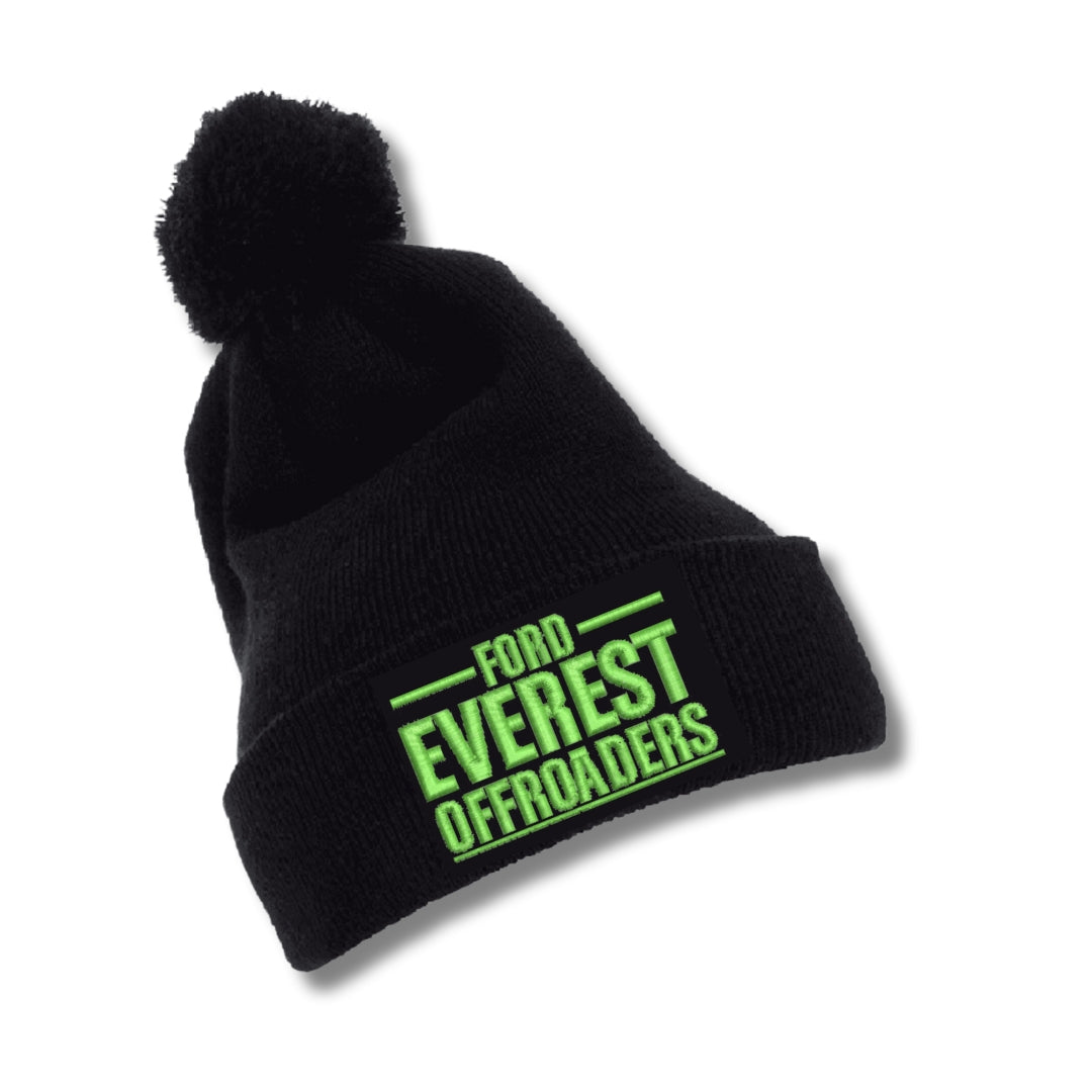 Black Ford EVEREST Offroaders Pom Pom Beanie