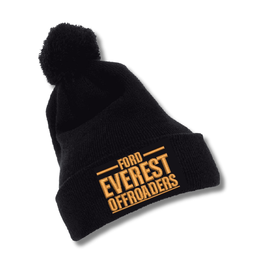 Black Ford EVEREST Offroaders Pom Pom Beanie