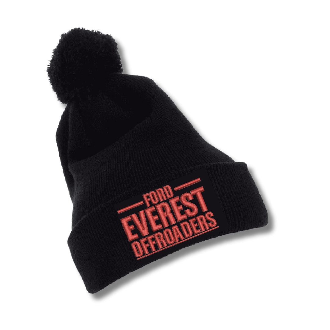 Black Ford EVEREST Offroaders Pom Pom Beanie