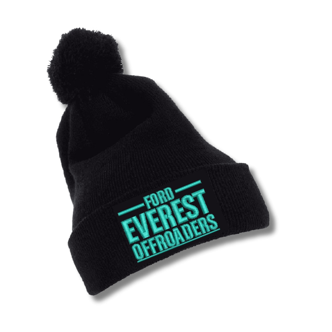Black Ford EVEREST Offroaders Pom Pom Beanie