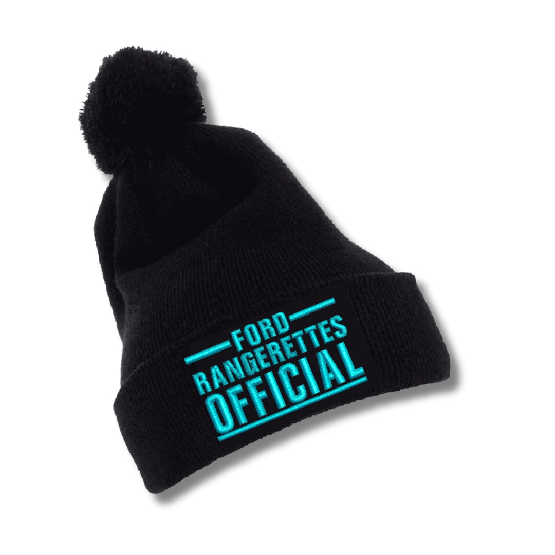 Black Ford Rangerettes Official Pom Pom Beanie