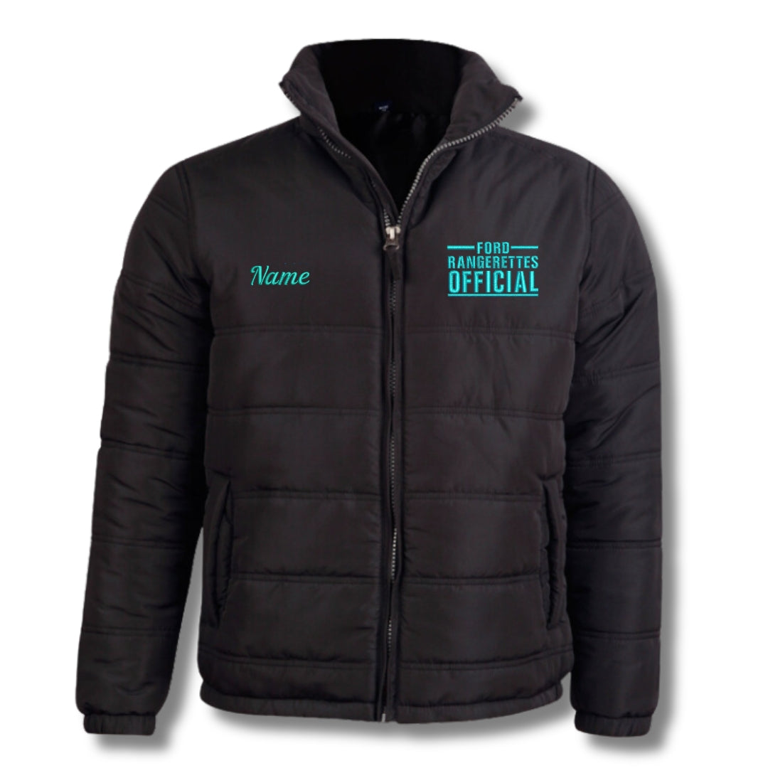 Turquoise-FordRangerettesPufferJacketFront