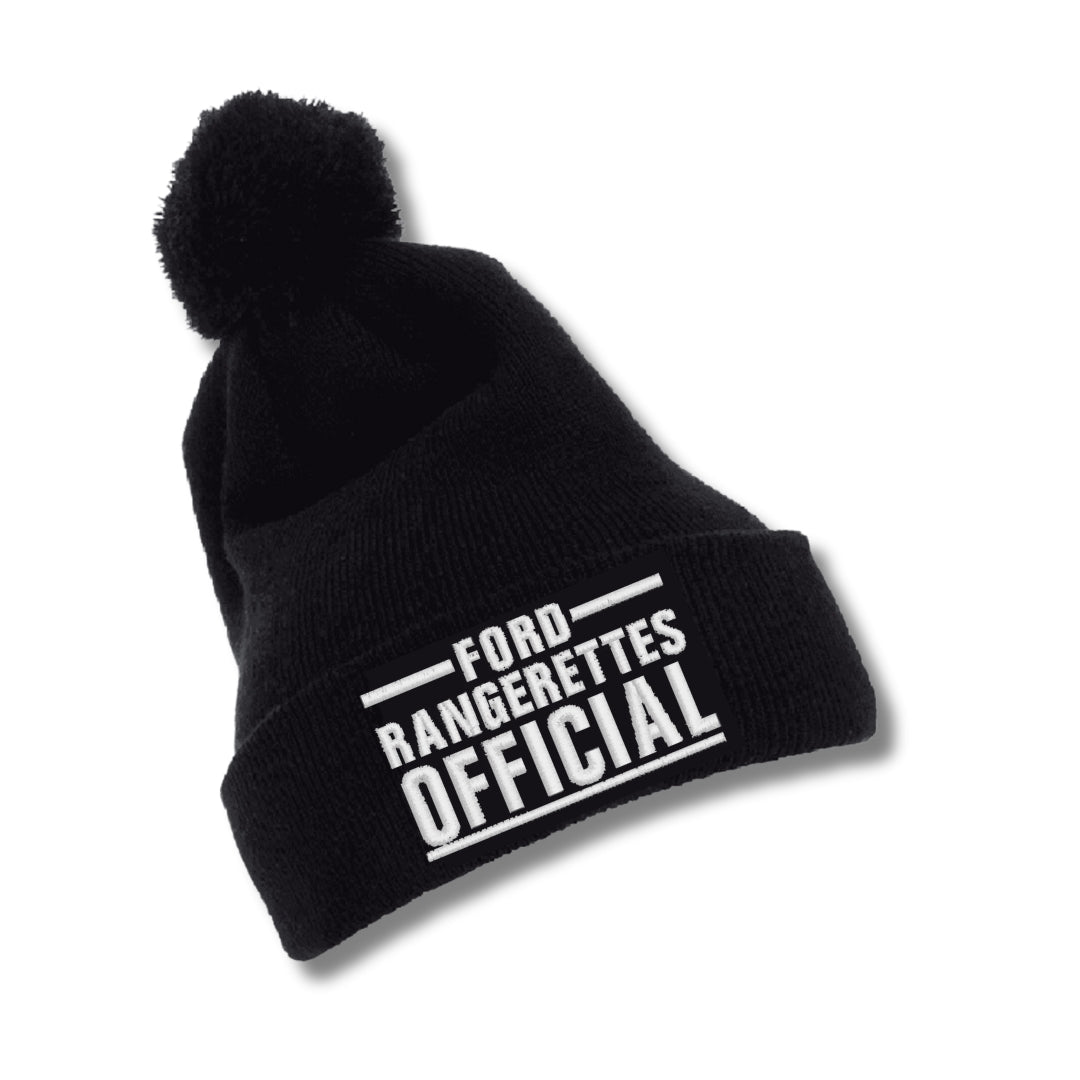 Black Ford Rangerettes Official Pom Pom Beanie