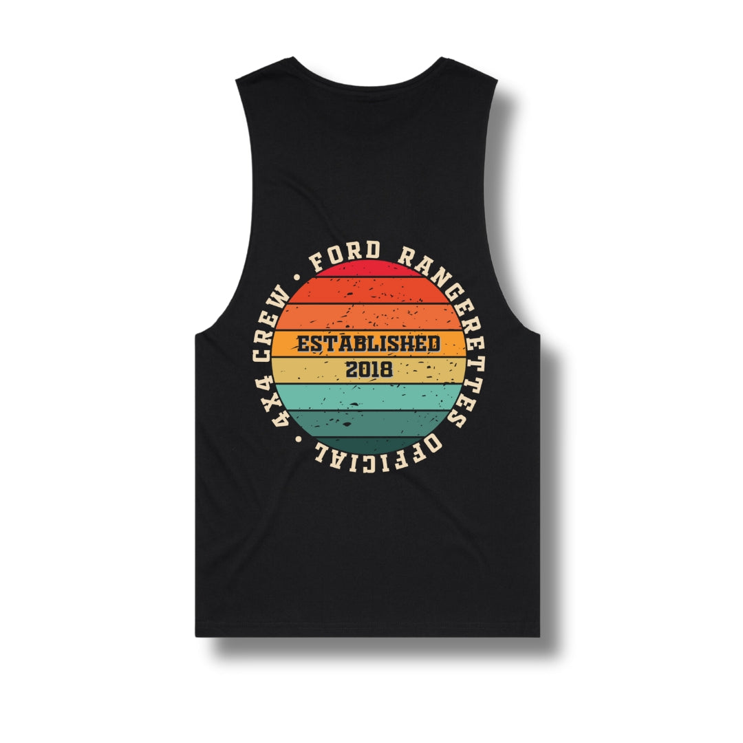 ‘Established 2018’ Ocean Sunset Logo Unisex Tank