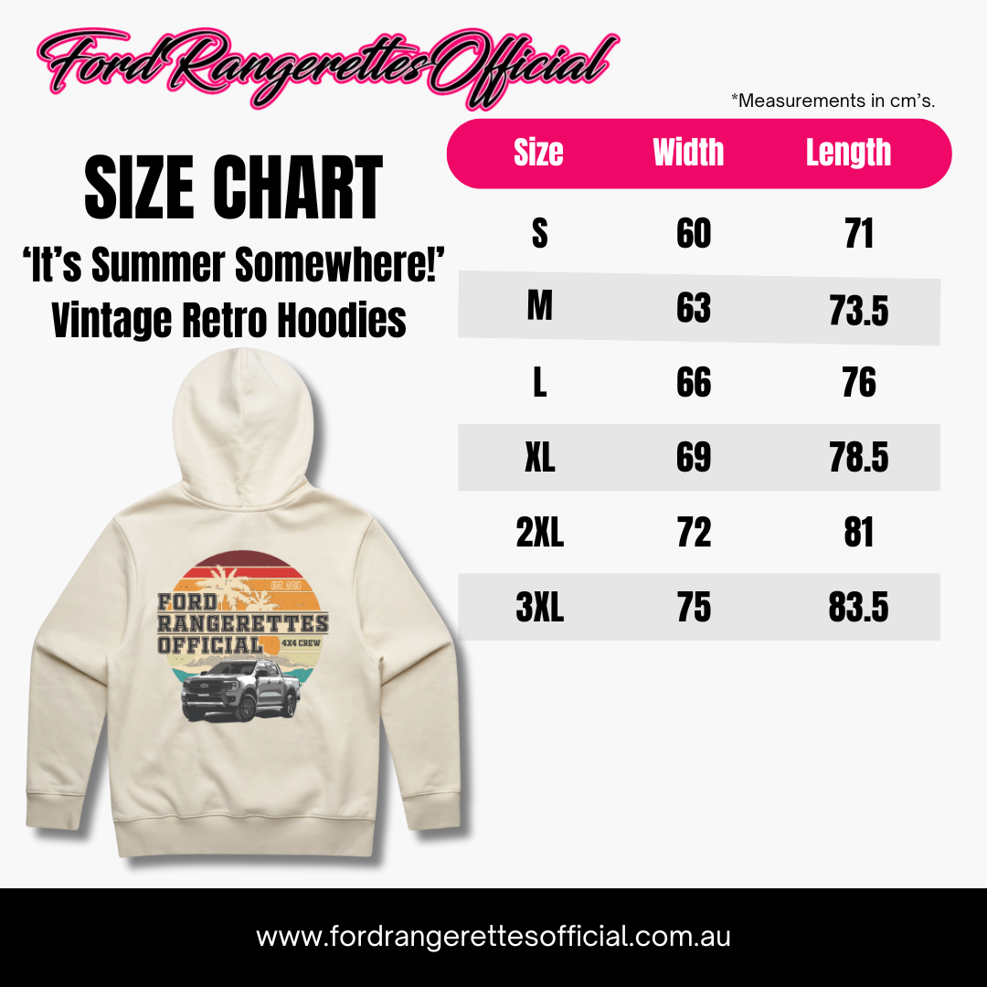 ‘It’s Summer Somewhere!’ Ford Rangerettes Official 4x4 Crew - Winter Heavy Hoodie