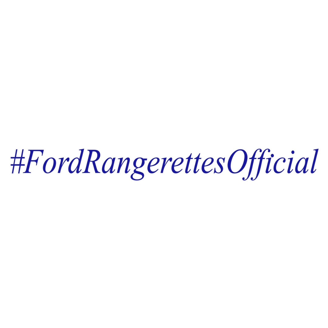 Ford Rangerettes Official hash-tag-italics-spotto decal sticker blue