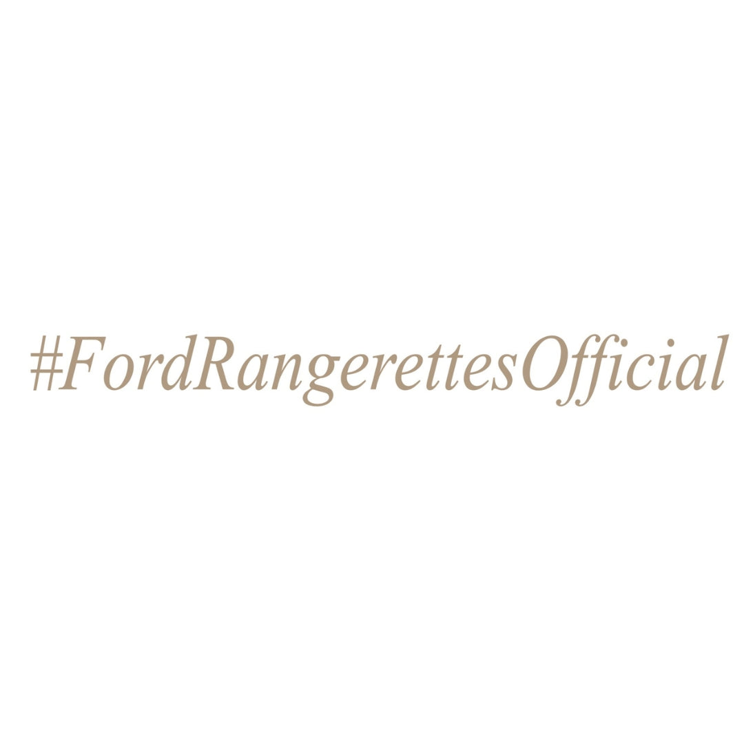 Ford Rangerettes Official hash-tag-italics-spotto decal sticker gold