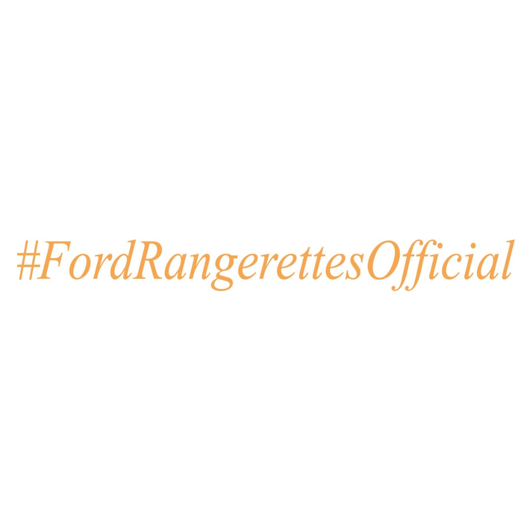 Ford Rangerettes Official hash-tag-italics-spotto decal sticker orange
