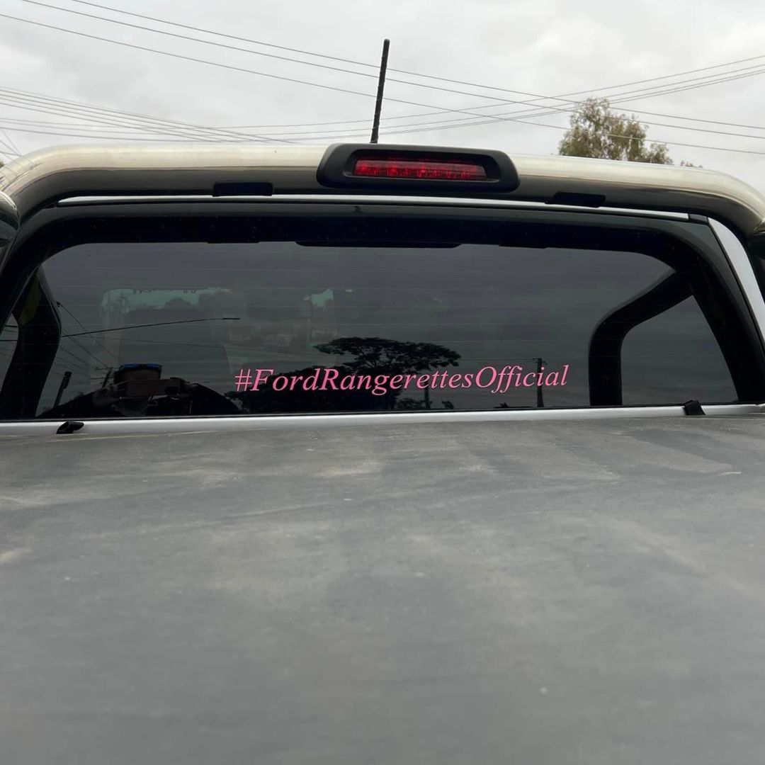 Ford Rangerettes Official hash-tag-italics-spotto decal sticker pink