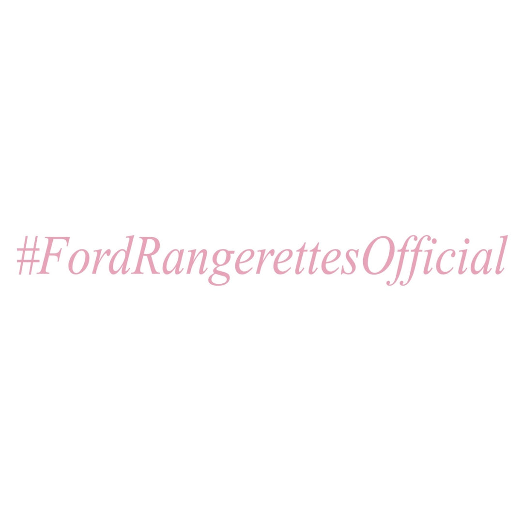 Ford Rangerettes Official hash-tag-italics-spotto decal sticker baby pink