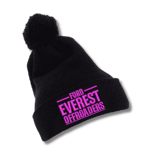 Black Ford EVEREST Offroaders Pom Pom Beanie