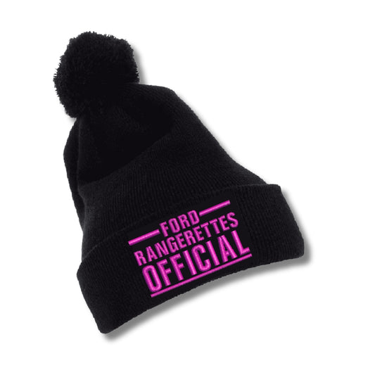 Black Ford Rangerettes Official Pom Pom Beanie